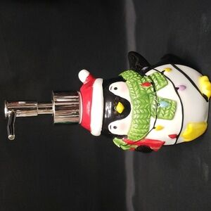 Amici Home Ceramic Holiday Penquin Soap Dispenser